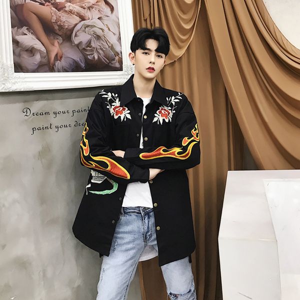 male trench coat hip hop steampunk embroidery retro vintage print long windbreaker jacket men high street fashion mens jackets, Tan;black
male trench coat hip hop steampunk embroidery retro vintage print long windbreaker jacket men high street fashion mens jackets, Tan;black