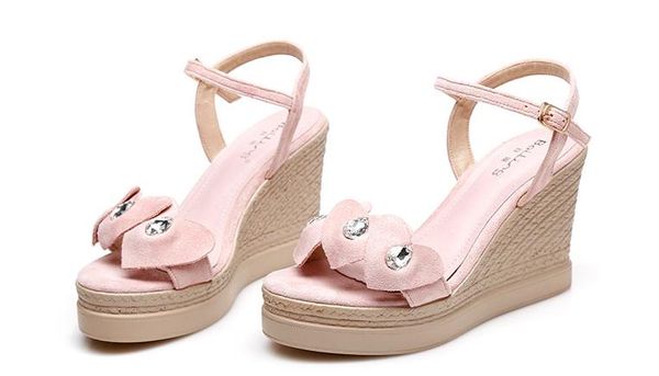 2019 women's sandals in summer with new style slope heel high heel thick bottom waterproof table suede @47, Black
2019 women's sandals in summer with new style slope heel high heel thick bottom waterproof table suede @47, Black