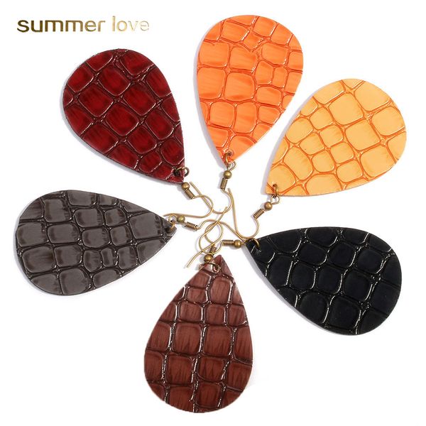 new trendy double side alligator printing water drop pu leather earrings for women fashion colorful bohemian teardrop earring jewelry gifts, Golden
new trendy double side alligator printing water drop pu leather earrings for women fashion colorful bohemian teardrop earring jewelry gifts, Golden