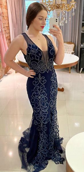 2020 arabic aso ebi navy blue evening dresses lace beaded prom dresses mermaid deep v-neck formal party second reception gowns zj258, Black;red
2020 arabic aso ebi navy blue evening dresses lace beaded prom dresses mermaid deep v-neck formal party second reception gowns zj258, Black;red