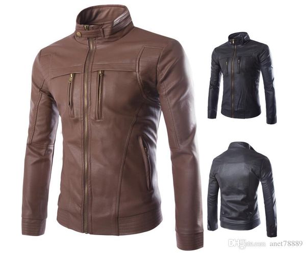 new arrival men's clothing jackets designer pu leather coats outerwear luxury male motorcycle windbreaker coats, Black
new arrival men's clothing jackets designer pu leather coats outerwear luxury male motorcycle windbreaker coats, Black