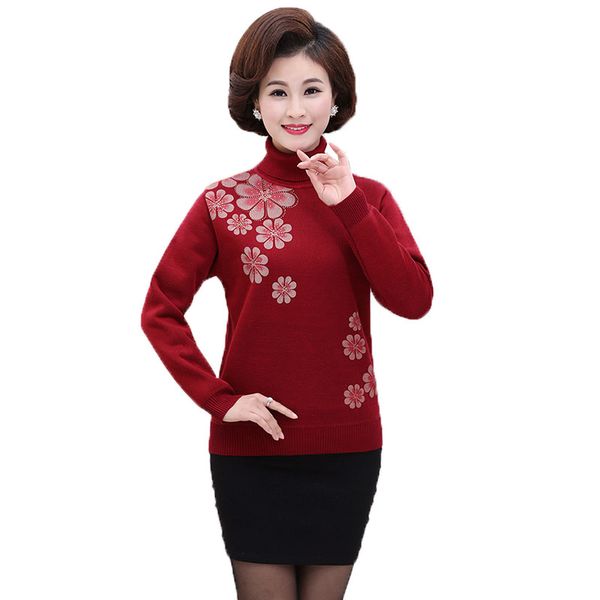 middle-aged winter women's sweater pullovers female plus cashmere thicken loose fashion warm sweater plus size knit t292, White;black
middle-aged winter women's sweater pullovers female plus cashmere thicken loose fashion warm sweater plus size knit t292, White;black