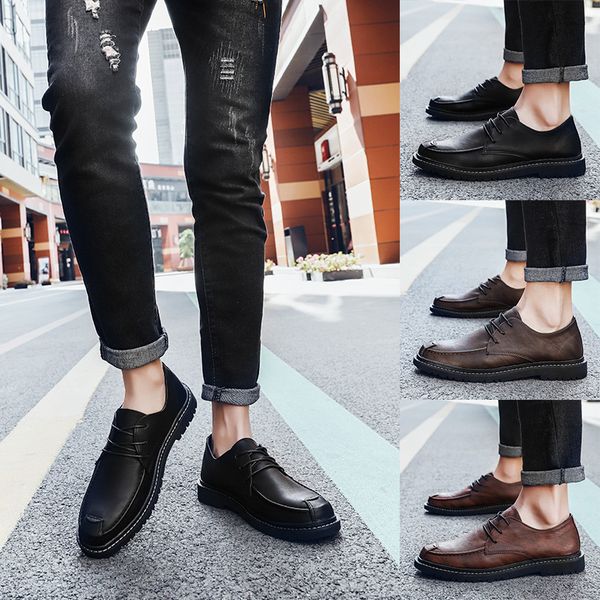 2020 new leather shoes mens spring trend british mens breathable casual shoes business dress shoes korean youth all-match mens, Black
2020 new leather shoes mens spring trend british mens breathable casual shoes business dress shoes korean youth all-match mens, Black
