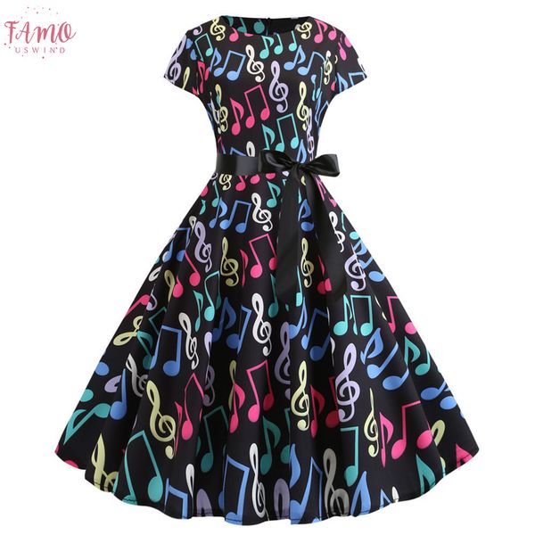 new music note print women vintage dress summer short sleeve o neck casual swing party dresses vestido robe femme crew neck 2020, Black;gray 
new music note print women vintage dress summer short sleeve o neck casual swing party dresses vestido robe femme crew neck 2020, Black;gray