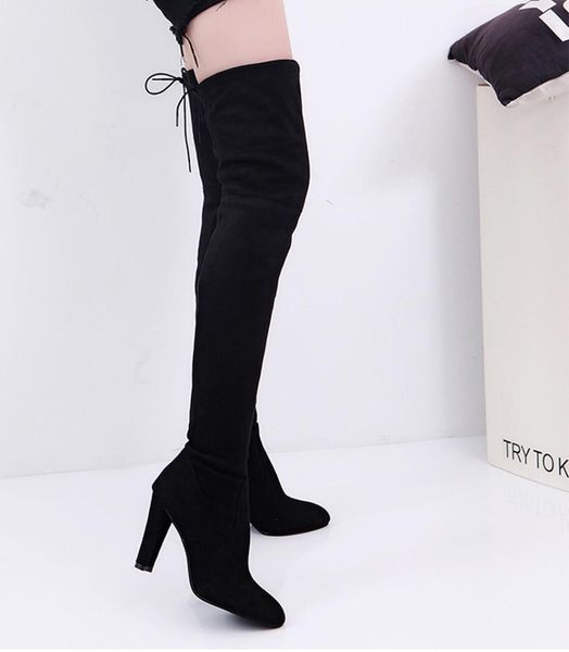 women stretch fabric long boots faux slim high boots keep warm ladies over the knee high heels shoes botas mujer, Black
women stretch fabric long boots faux slim high boots keep warm ladies over the knee high heels shoes botas mujer, Black