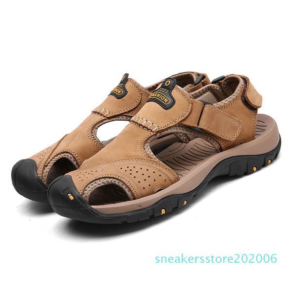 men sandals genuine split leather men beach roman sandals brand casual shoes flip flops slippers sneakers summer shoes s6, Black
men sandals genuine split leather men beach roman sandals brand casual shoes flip flops slippers sneakers summer shoes s6, Black