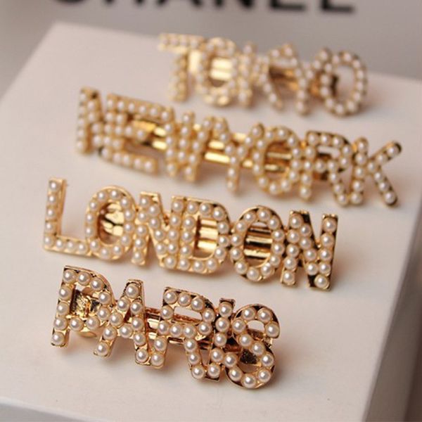 city name hairpin pearl hair clips fashion letter spring clip women hair accessories head jewelry wholesale, Golden;silver
city name hairpin pearl hair clips fashion letter spring clip women hair accessories head jewelry wholesale, Golden;silver