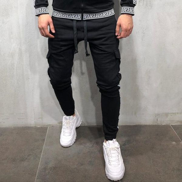 mens skinny sweatpants splicing printed overalls casual pocket work casual trouser hip hop streetwear sport pants, Black
mens skinny sweatpants splicing printed overalls casual pocket work casual trouser hip hop streetwear sport pants, Black