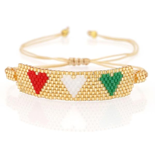 charm bracelets shinusboho2021miyuki mizhu hand woven women's bracelet simple gold bottom colorful 3 love pattern, Golden;silver
charm bracelets shinusboho2021miyuki mizhu hand woven women's bracelet simple gold bottom colorful 3 love pattern, Golden;silver