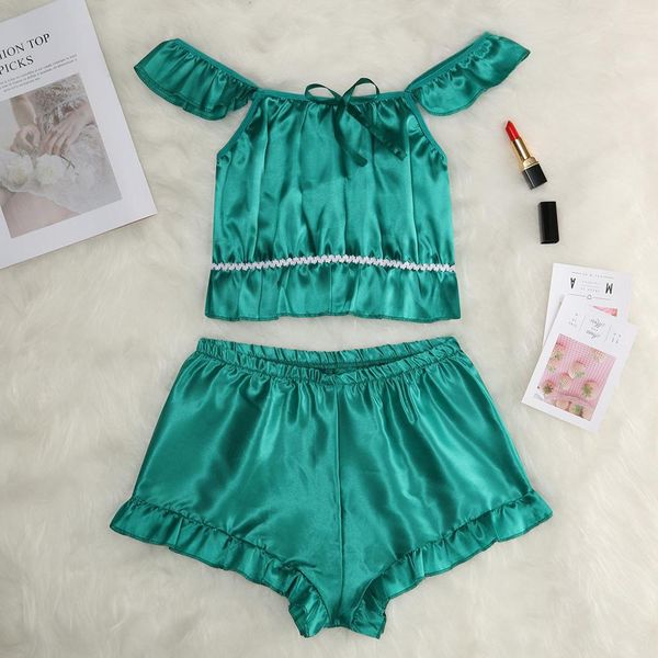 s-3xl size women's sleepwear satin sleepwear set slash neck pyjamas short sleeve cute cami and short pijama mujer 2019, Black;red
s-3xl size women's sleepwear satin sleepwear set slash neck pyjamas short sleeve cute cami and short pijama mujer 2019, Black;red