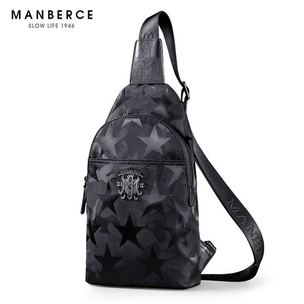 

manberce new stylecanvas men chest bags fashion male sling bag daily real waterproof back pack small messenger daypack man