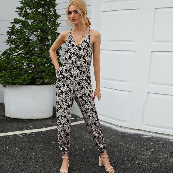 women's jumpsuits & rompers floral print jumpsuit women with pocket suspenders sleeveless v-neck high waist long womens, Black;white
women's jumpsuits & rompers floral print jumpsuit women with pocket suspenders sleeveless v-neck high waist long womens, Black;white