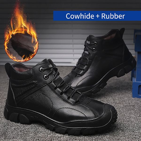 genuine leather shoes men winter plush with fur warm men's casual cotton shoes anti-collision toe cap sneakers, Black
genuine leather shoes men winter plush with fur warm men's casual cotton shoes anti-collision toe cap sneakers, Black