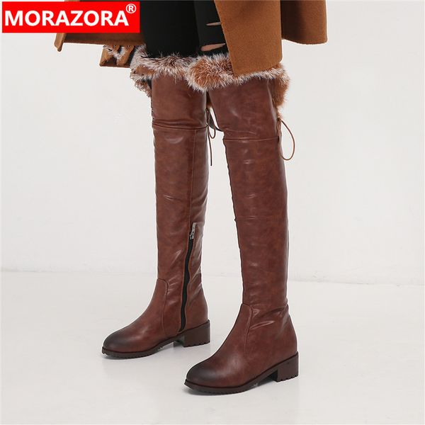 morazora 2020 russia winter boots women warm thick fur thigh high boots zip lace up fashion snow ladies shoes, Black
morazora 2020 russia winter boots women warm thick fur thigh high boots zip lace up fashion snow ladies shoes, Black