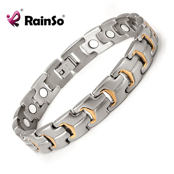 rainso stainless steel silver gold link chaim magnetic charm bracelets for women health care elements bio energy therapy jewelry, Black
rainso stainless steel silver gold link chaim magnetic charm bracelets for women health care elements bio energy therapy jewelry, Black