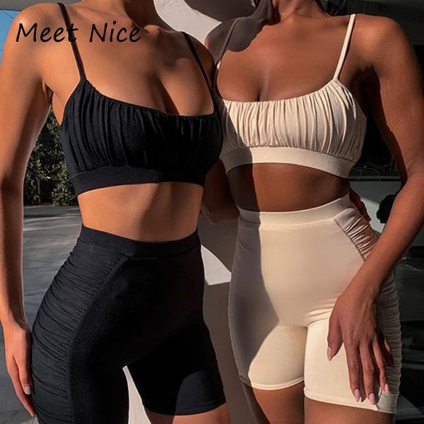 2 two piece set ruched crop biker shorts 2 piece set women padded cup elastic matching sets activewear outfits, White
2 two piece set ruched crop biker shorts 2 piece set women padded cup elastic matching sets activewear outfits, White
