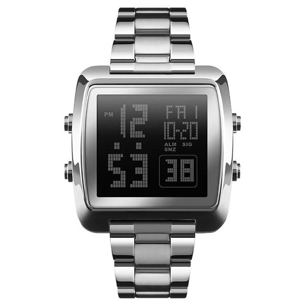 2019 men luminous digital display dual time alarm date electronic quartz wrist watch, Slivery;brown
2019 men luminous digital display dual time alarm date electronic quartz wrist watch, Slivery;brown