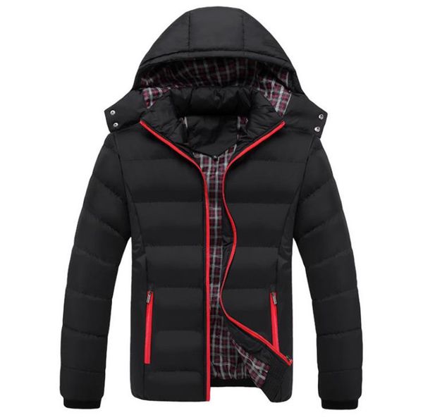 plus size mens designer jackets fashion plaid lining thickened casual hat detachable coat mens outdoor clothing, Black;brown
plus size mens designer jackets fashion plaid lining thickened casual hat detachable coat mens outdoor clothing, Black;brown