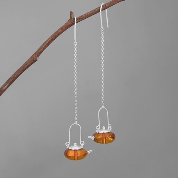 inature natural amber teapot drop earrings 925 sterling silver fine jewelry, Golden;silver
inature natural amber teapot drop earrings 925 sterling silver fine jewelry, Golden;silver