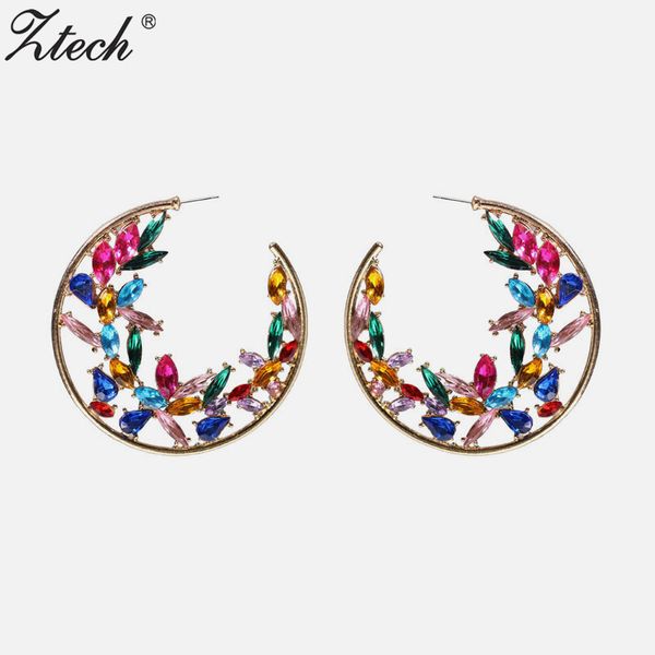ztech vintage round colorful crystals big stud earrings metal hollowed-out pendientes jewelry accessories women girl wholesale, Golden;silver
ztech vintage round colorful crystals big stud earrings metal hollowed-out pendientes jewelry accessories women girl wholesale, Golden;silver