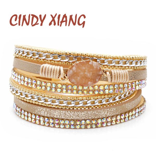 cindy xiang 3 colors available natural stone leater bracelets for women and men cuff bangles fashion twisted bangle gift, Black
cindy xiang 3 colors available natural stone leater bracelets for women and men cuff bangles fashion twisted bangle gift, Black