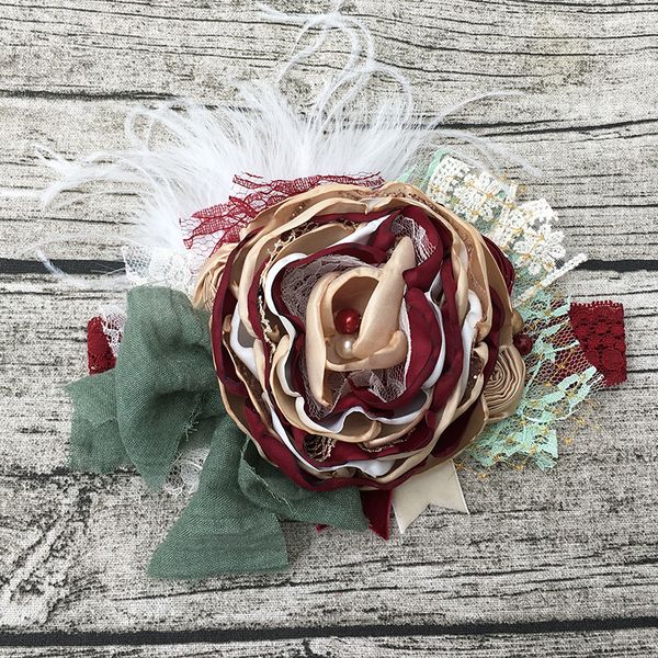 big burned flower girl headband kids hair accessories p prop, Slivery;white 
big burned flower girl headband kids hair accessories p prop, Slivery;white