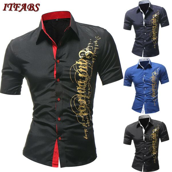 luxury men button casual shirts slim fit short sleeve dress shirt men fashion cool blouse shirt, White;black
luxury men button casual shirts slim fit short sleeve dress shirt men fashion cool blouse shirt, White;black