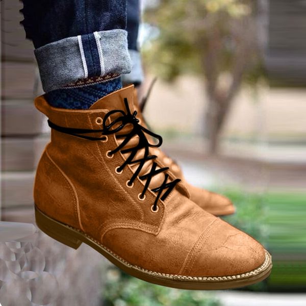 mens ankle boots 2019 fashion winter flats shoes round toe low-heeled lace-up shoes western middle tube boots chaussure homme, Black
mens ankle boots 2019 fashion winter flats shoes round toe low-heeled lace-up shoes western middle tube boots chaussure homme, Black
