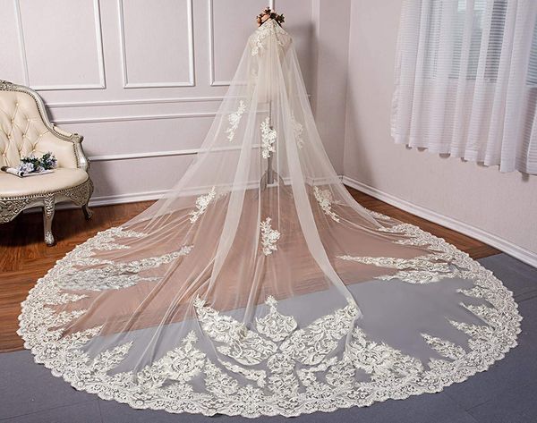2019 selling 3m lace wedding veils long soft tulle cathedral length white ivory bridal veils with comb appliques wedding veil, Black
2019 selling 3m lace wedding veils long soft tulle cathedral length white ivory bridal veils with comb appliques wedding veil, Black