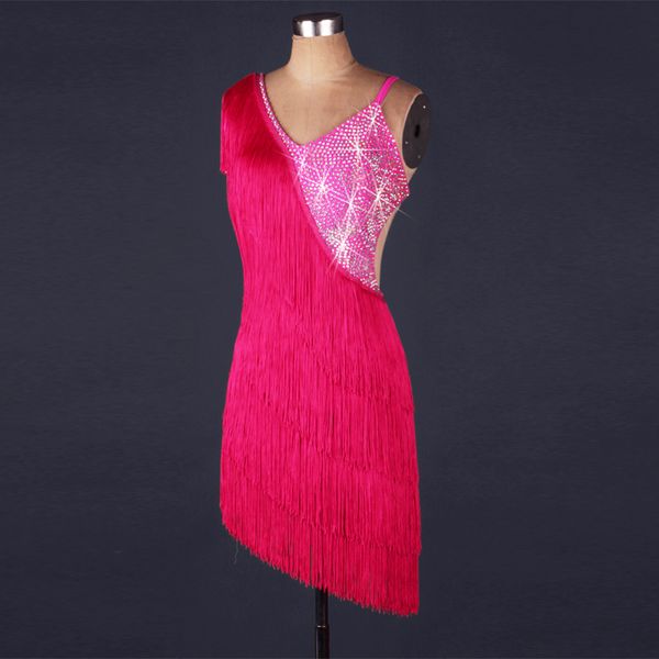 girls latin dance show latin dance stones dresses lady performance clothes senior women tassel dress, Black;red
girls latin dance show latin dance stones dresses lady performance clothes senior women tassel dress, Black;red