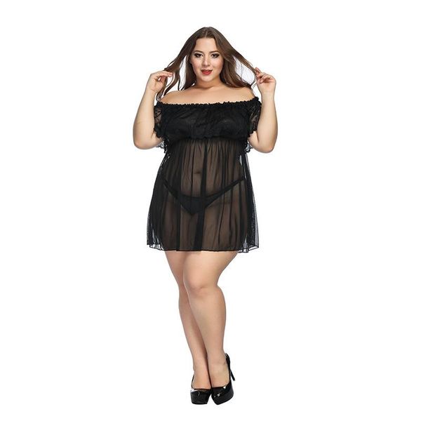 pyjamas plus size see through sets solid slash neck pants suits womens lace, Black;white
pyjamas plus size see through sets solid slash neck pants suits womens lace, Black;white
