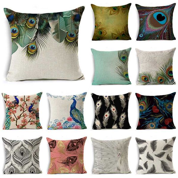 wzh peacock feather cushion cover 45x45cm linen decorative pillow cover sofa bed pillow case
wzh peacock feather cushion cover 45x45cm linen decorative pillow cover sofa bed pillow case