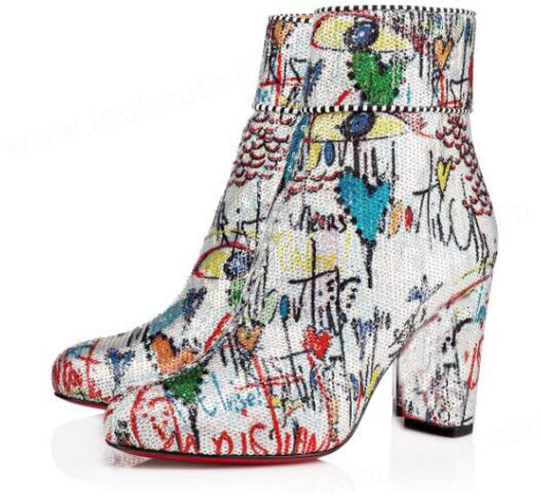 elegant moulamax women's ankle boot chunky heel graffiti leather red bottom boots ladies famous red sole booties, Black
elegant moulamax women's ankle boot chunky heel graffiti leather red bottom boots ladies famous red sole booties, Black