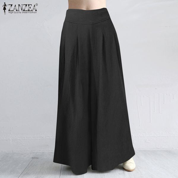 2020 zanzea summer wide leg pants elegant solid work long trousers women casual high waist cotton linen pantalon streetwear, Black;white
2020 zanzea summer wide leg pants elegant solid work long trousers women casual high waist cotton linen pantalon streetwear, Black;white