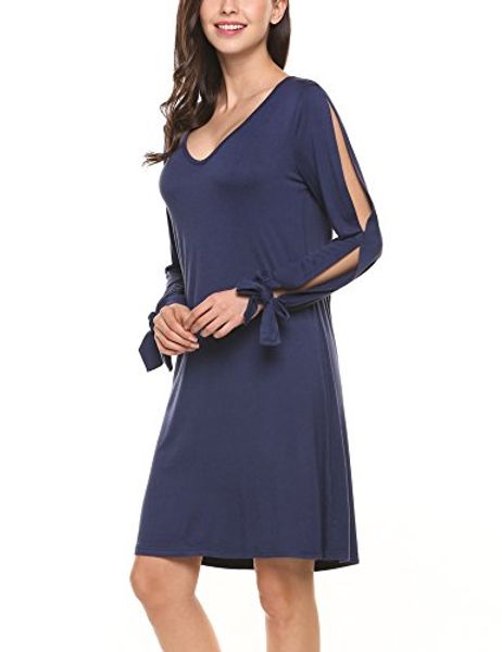 acevog women's cold shoulder off slit long sleeve t-shirt dress basic shift dress, Black;gray
acevog women's cold shoulder off slit long sleeve t-shirt dress basic shift dress, Black;gray