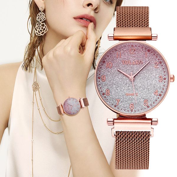 fashion brand women luxury metal belt watches for women starry magnet bracelet wristwatches casual ladies bracelet quartz clock dropshipping, Slivery;brown
fashion brand women luxury metal belt watches for women starry magnet bracelet wristwatches casual ladies bracelet quartz clock dropshipping, Slivery;brown