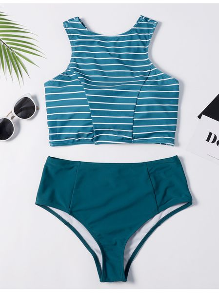 2019 new european and american swimwear women striped high waist strap bikini bikini swimsuit, White;black
2019 new european and american swimwear women striped high waist strap bikini bikini swimsuit, White;black