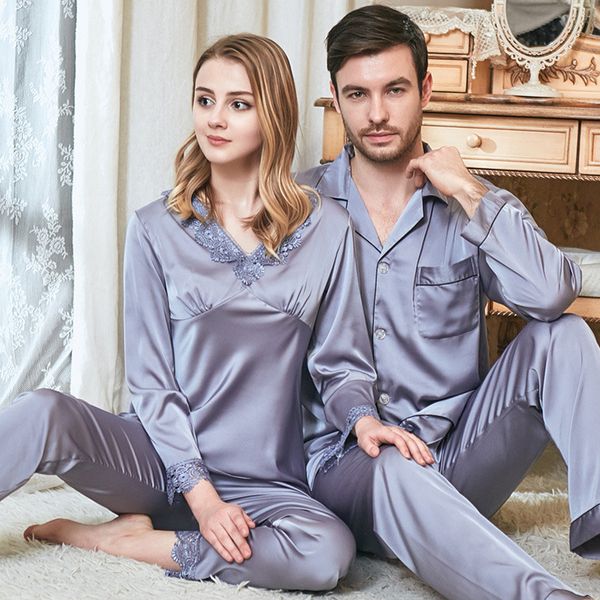 spring and summer new products model silk couples pajamas suit collar long sleeve lace-up set cardigan pajamas, Black;red
spring and summer new products model silk couples pajamas suit collar long sleeve lace-up set cardigan pajamas, Black;red