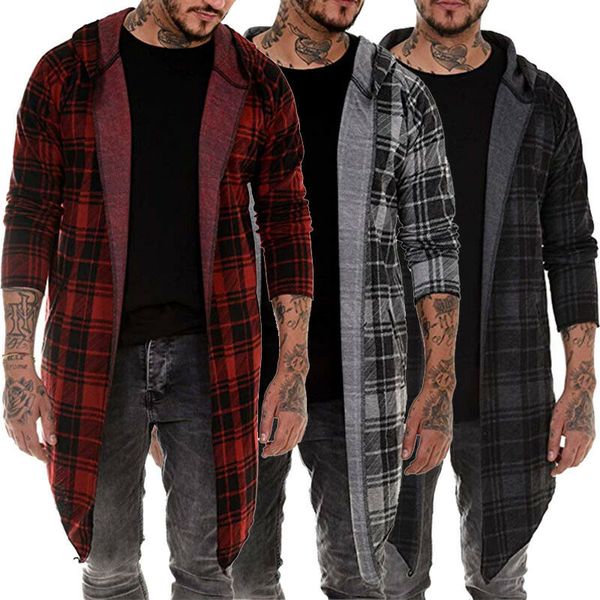 mens hoodie plaid print trench casual cardigan coat jacket long sleeve male outwear autumn winter slim fit long coat streetwear, Tan;black
mens hoodie plaid print trench casual cardigan coat jacket long sleeve male outwear autumn winter slim fit long coat streetwear, Tan;black