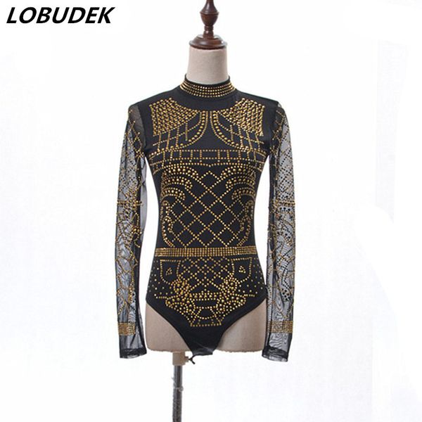 women gold crystals leotard black white elastic skinny bodysuit nightclub singer dj performance dance outfit stage costume
women gold crystals leotard black white elastic skinny bodysuit nightclub singer dj performance dance outfit stage costume