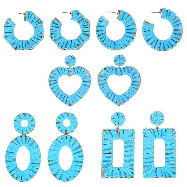blue color collection women handmade raffia knitted hollow heart geometry hoop earrings korean jewelry gifts wholesale, Golden;silver
blue color collection women handmade raffia knitted hollow heart geometry hoop earrings korean jewelry gifts wholesale, Golden;silver
