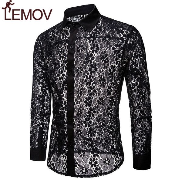 luxury floral embroidery lace shirt men 2018 brand new transparent dress shirts mens see trough club party black shirt male, White;black
luxury floral embroidery lace shirt men 2018 brand new transparent dress shirts mens see trough club party black shirt male, White;black