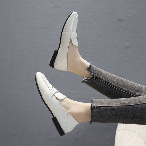 women loafers square toe slip on flat shoes pu leather boat shoes metal casual ladies oxford zapatos mujer c7091, Black
women loafers square toe slip on flat shoes pu leather boat shoes metal casual ladies oxford zapatos mujer c7091, Black