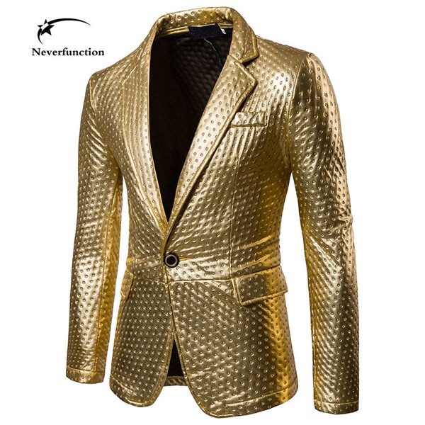 men's suits & blazers gold silver black coated shiny men dot embossing blazer winter thick fashion night club stage performances weddin, White;black
men's suits & blazers gold silver black coated shiny men dot embossing blazer winter thick fashion night club stage performances weddin, White;black