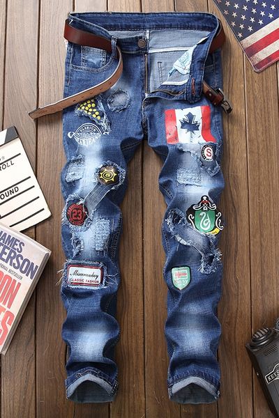 ah02201 fashion men's jeans 2020 runway luxury european design party style men's clothing, Blue
ah02201 fashion men's jeans 2020 runway luxury european design party style men's clothing, Blue