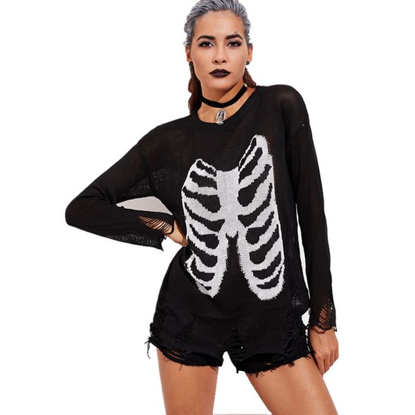 hollow out knit sweater women bone crochet long sleeve pullovers holes cropped halloween print knitwear a1096, White;black
hollow out knit sweater women bone crochet long sleeve pullovers holes cropped halloween print knitwear a1096, White;black