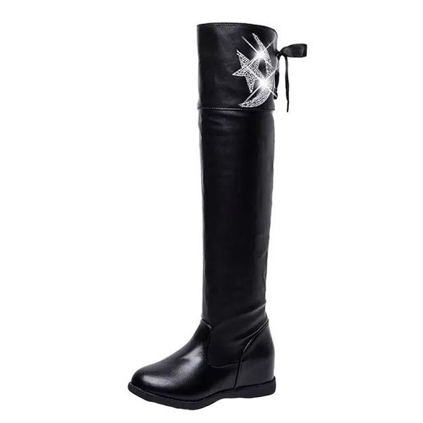 warm star mood women winter over kneeth boots crystal round toe ladies leather footwear snow booties increase heels boots, Black
warm star mood women winter over kneeth boots crystal round toe ladies leather footwear snow booties increase heels boots, Black