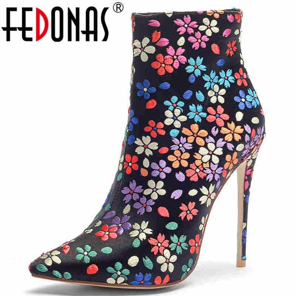 fedonas embroider women elegant silk thin high heels party wedding shoes woman pointed toe zipper basic ankle boots, Black
fedonas embroider women elegant silk thin high heels party wedding shoes woman pointed toe zipper basic ankle boots, Black