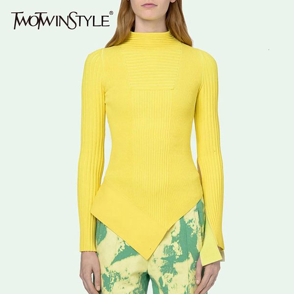twotwinstyle minimalist women's sweaters long sleeve o neck slim irregular female sweater 2019 autumn large size fashion new, White;black
twotwinstyle minimalist women's sweaters long sleeve o neck slim irregular female sweater 2019 autumn large size fashion new, White;black