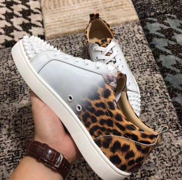 new perfect low gradient leopard patent leather with spikes sneakers women,men red bottom shoes autumn and winter leisure, Black
new perfect low gradient leopard patent leather with spikes sneakers women,men red bottom shoes autumn and winter leisure, Black